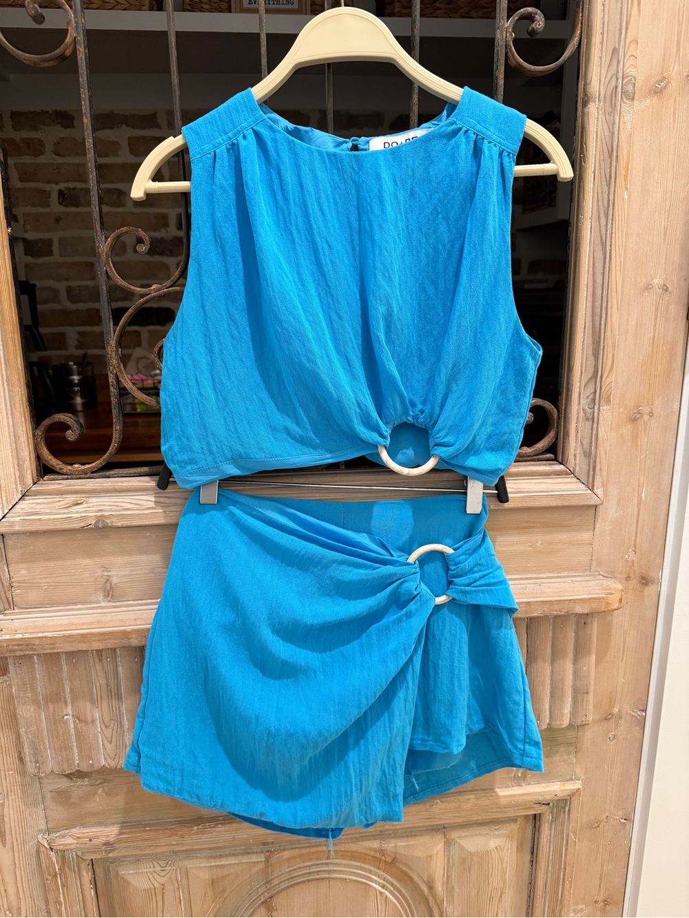 DO+BE Turquoise Blue Two-Piece Ring-Detail Set